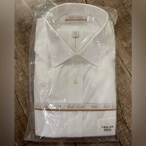 Men’s Roundtree & Yorke Gold Label White Dress Shirt 16.5 / 36 NWT